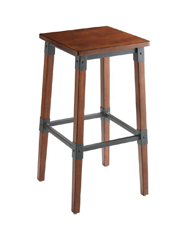 Sprinteriors – Rustic Backless Bar Stool with Antique Walnut Finish