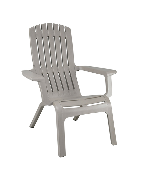 Sprinteriors - Gray Resin Stackable Outdoor Adirondack Chair