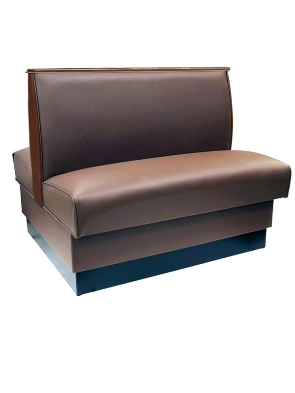 Sprinteriors - Brown Plain Double Back Booth with Wood Top Cap
