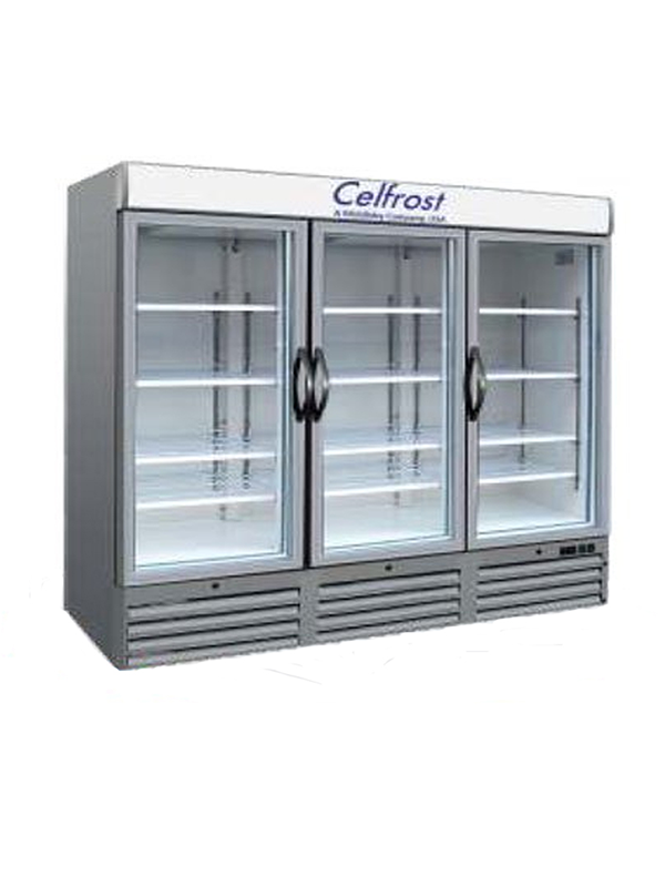 Celfrost - FKG 1500 - Three Door Upright Showcase Cooler