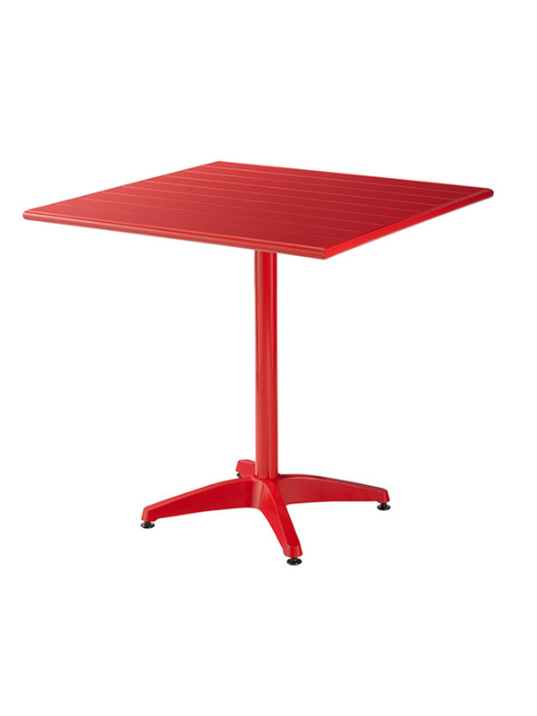 Sprinteriors - Red Powder Coated Aluminum Dining Height Outdoor Table