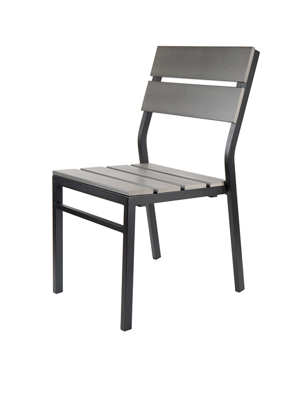 Sprinteriors - Seaside Black Stackable Aluminum Outdoor Side Chair 