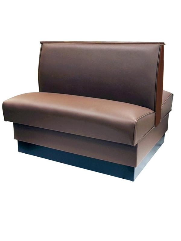 Sprinteriors - Brown Plain Double Back Booth with Wood Top Cap