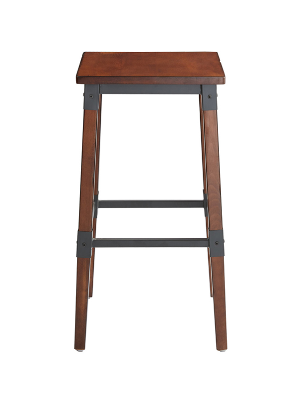 Sprinteriors – Rustic Backless Bar Stool with Antique Walnut Finish