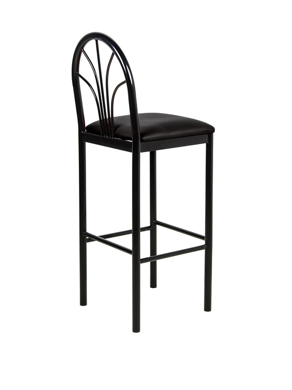 Sprinteriors - Fan Back Bar Height Cafe Chair with Black Padded Seat