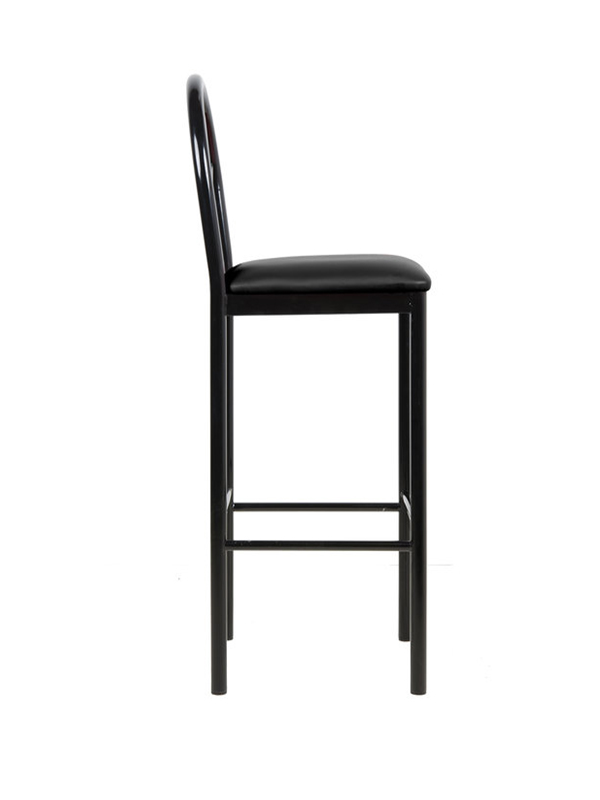 Sprinteriors - Fan Back Bar Height Cafe Chair with Black Padded Seat