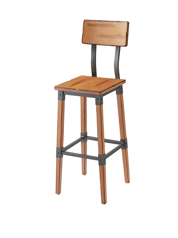 Sprinteriors - Rustic Bar Height Chair with Antique Finish