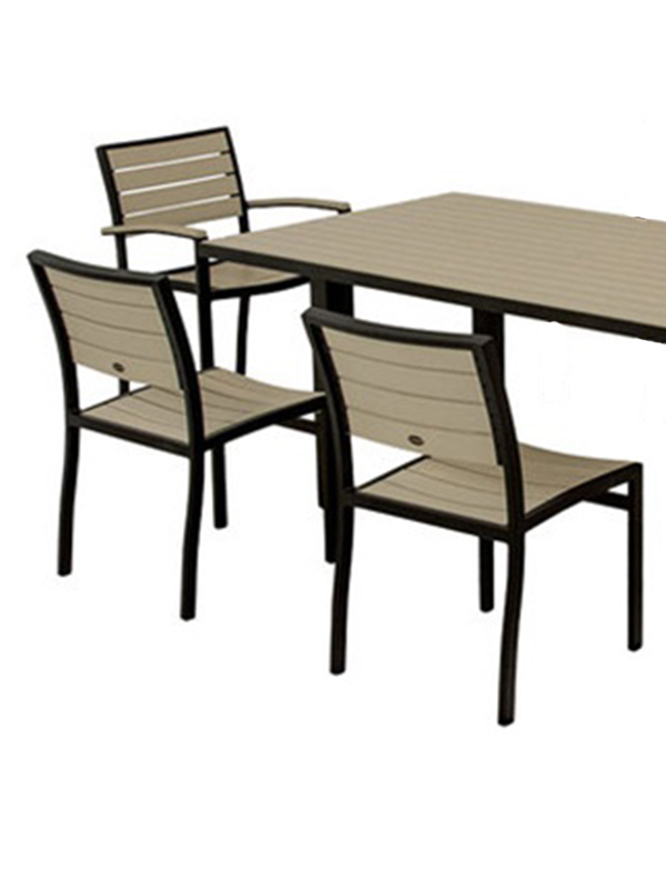 Sprinteriors - Rectangular Dining Table with Black Frame and 6 Chairs