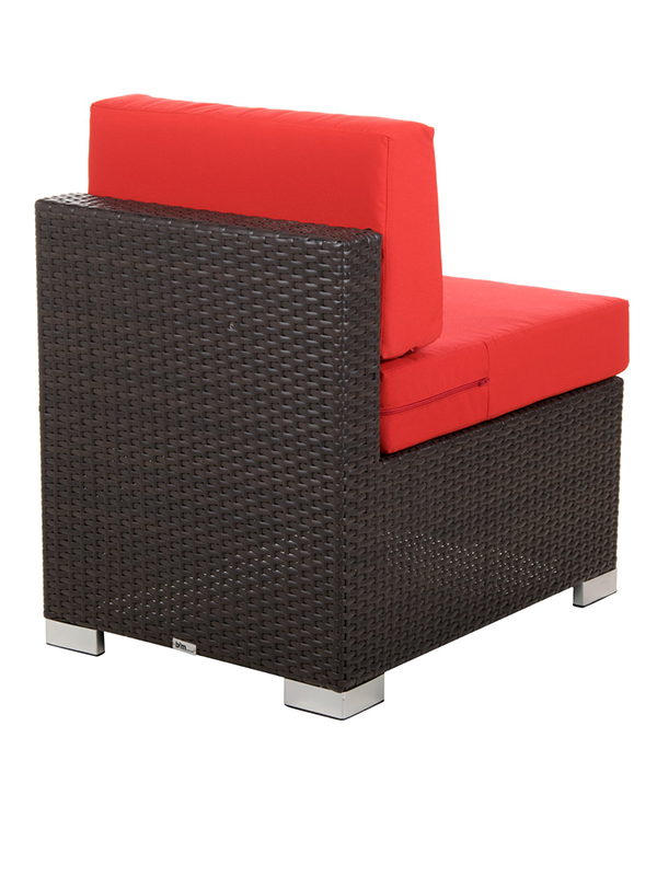 Sprinteriors - Wicker Wide Armless Cushion Chair