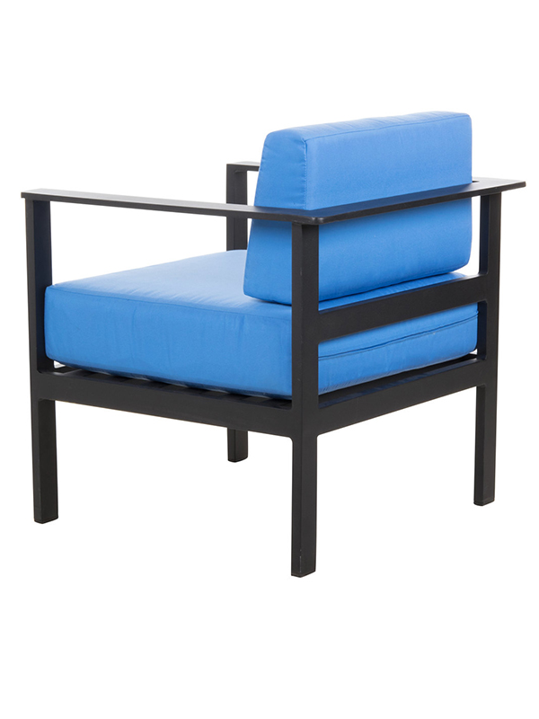 Sprinteriors - Black Aluminum Cushion Armchair with Armrests