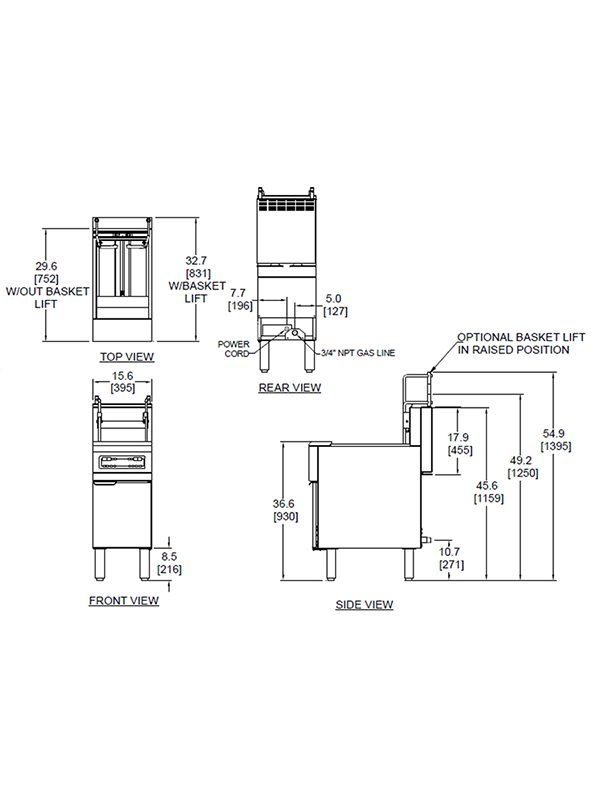 Frymaster - H55-2 - Standing High Efficiency Gas Fryers