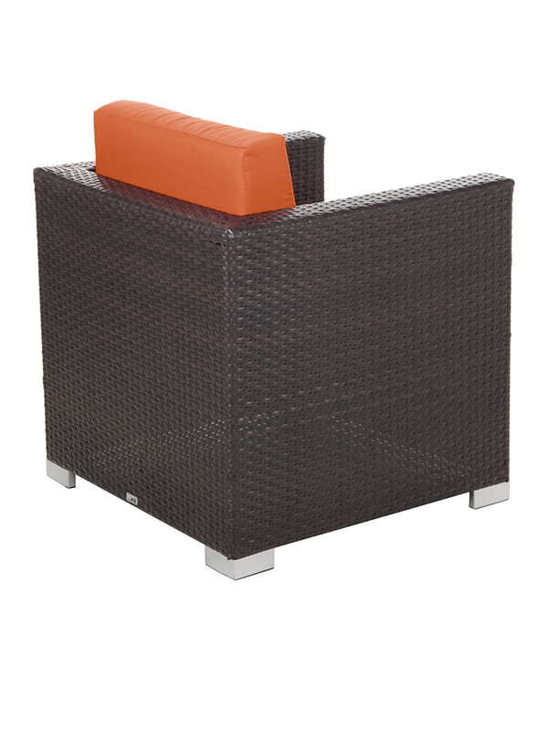 Sprinteriors - Wicker Armchair with Rust Canvas Cushions